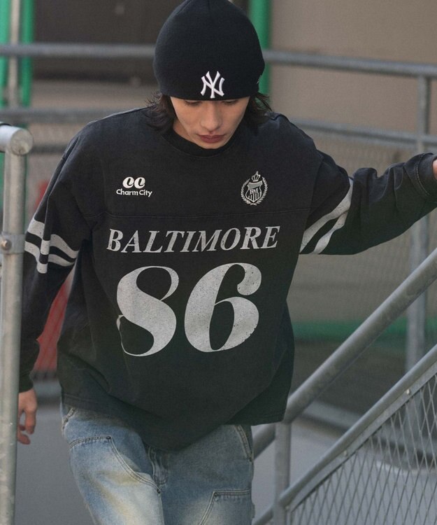 WEGO 【ユニセックス着用ITEM】ナンバリングT（長袖） ブラック