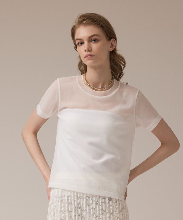 GRACE CONTINENTAL シアーカットトップ ホワイト