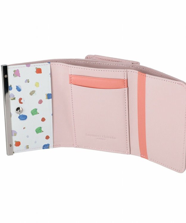 tsumori chisato CARRY クロスエンボス 3つ折りミニ財布 ピンク