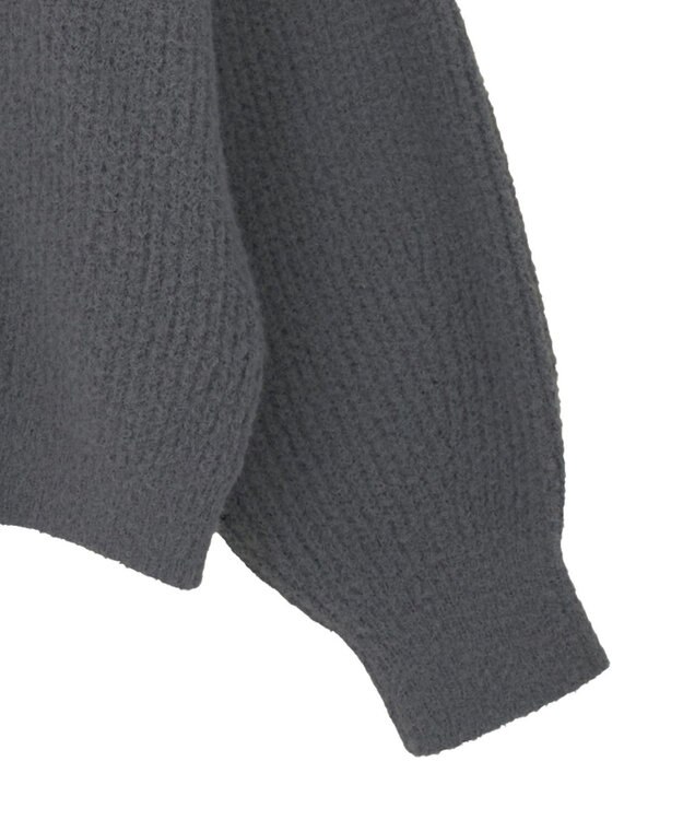 earth music&ecology パウダーシャギー畦プルオーバー Charcoal Gray