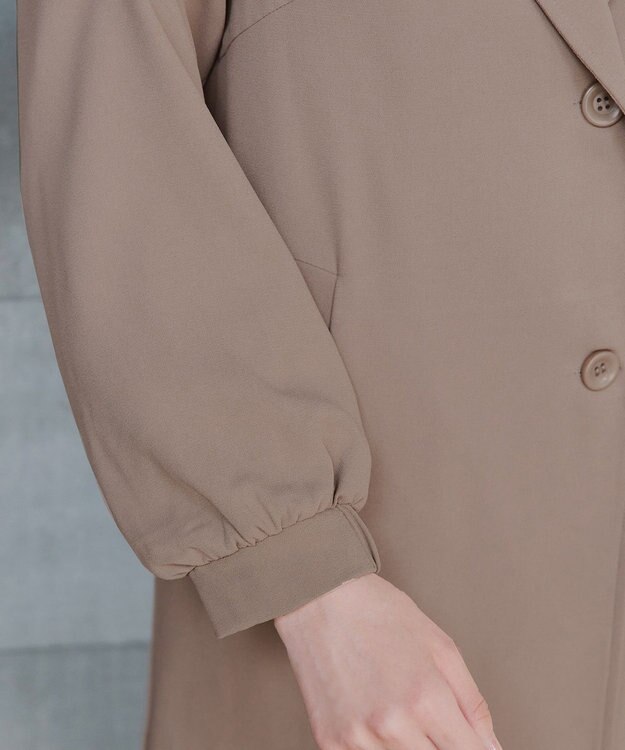 Tiaclasse 【洗える】バックプリーツパフスリーブコート ベージュ