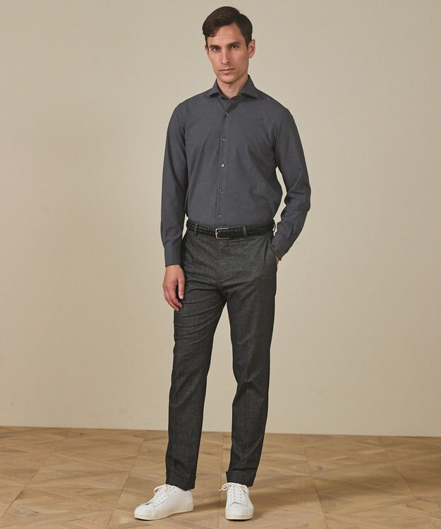 GOTAIRIKU 仕事で着られる 秋冬の綿パン【ストレッチ】コットンモールスキンストレッチパンツ グレー系