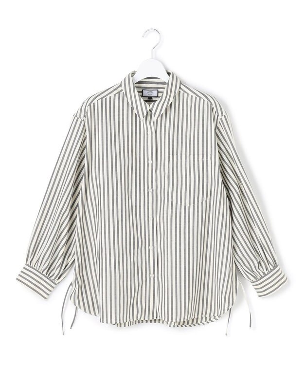 J.PRESS YORK STREET 【WOMEN】サイドドローストリング シャツブラウス ブラック系1