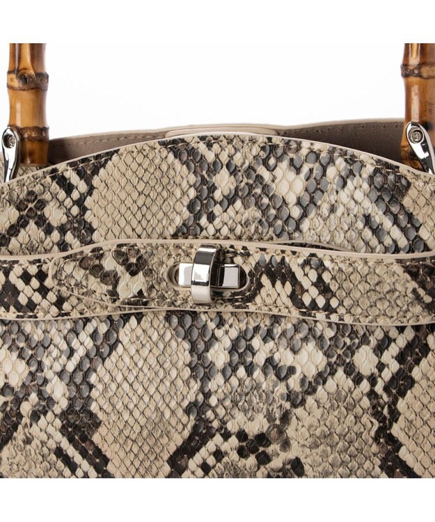 UNBILLION カシュカシュ cachecache / バンブーヒネリミニハンドバッグ パイソン