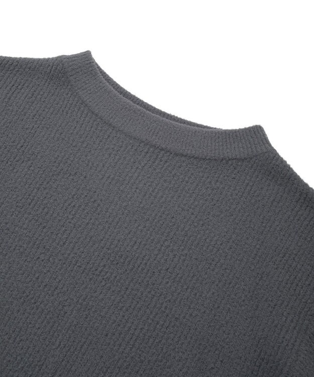 earth music&ecology パウダーシャギー畦プルオーバー Charcoal Gray