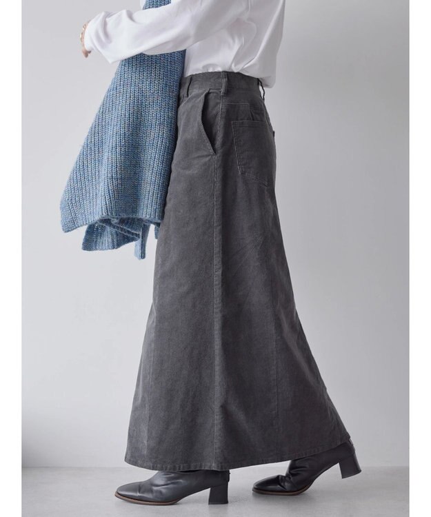 AMERICAN HOLIC コーデュロイＡラインスカート Charcoal Gray