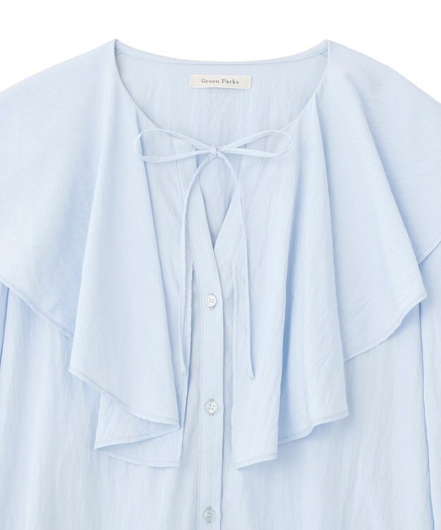 Green Parks ラッフルブラウス Sax