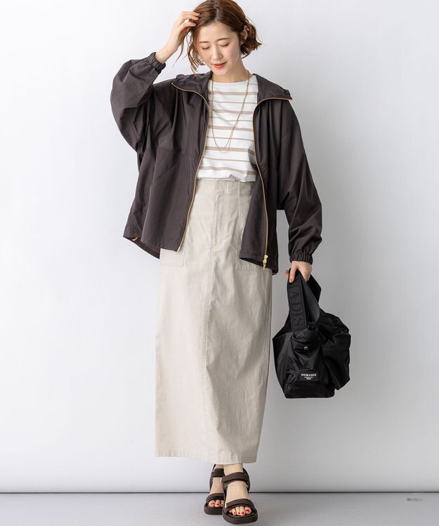 23区 【先行予約】レーヨンポリエステルストレッチ プルオーバー ニット オフ×ベージュ系