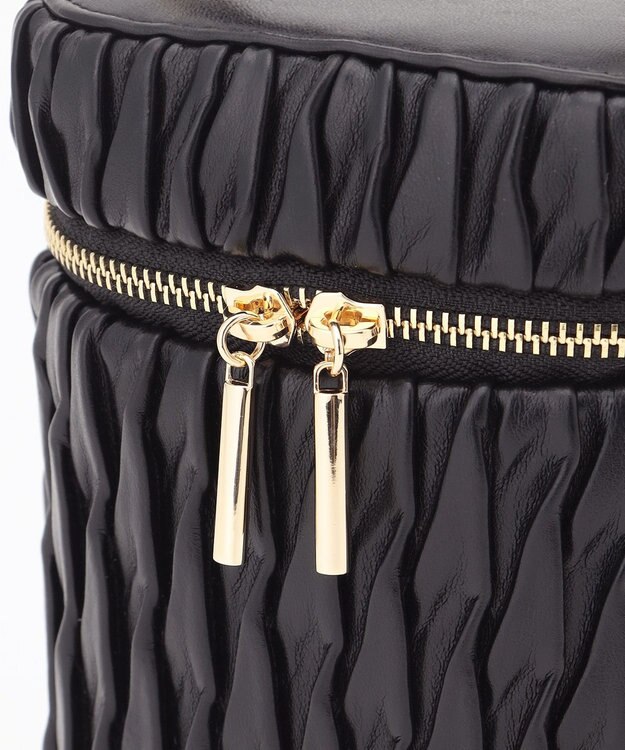 LA BAGAGERIE 【MONICA】ランダムプリーツバニティバッグ ブラック