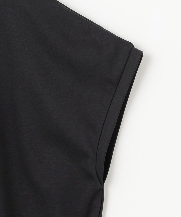 ANY 【汗ジミ防止加工】シルケットスムースフレンチスリーブ刺繍ロゴTシャツ ブラック