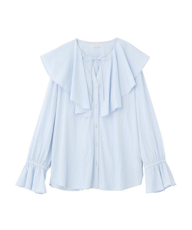 Green Parks ラッフルブラウス Sax