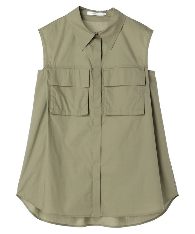 AMERICAN HOLIC ノースリーブＷポケットシャツ Khaki