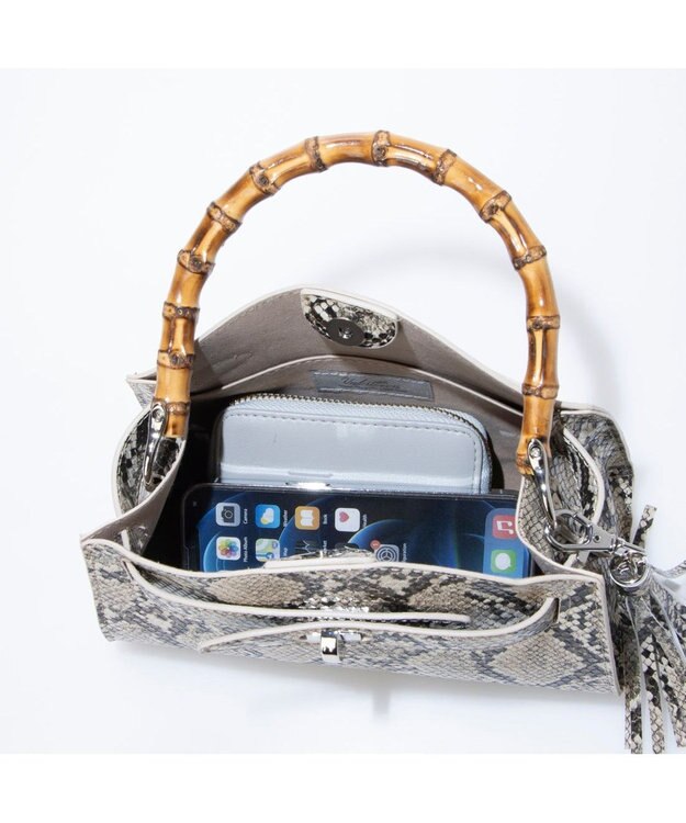 UNBILLION カシュカシュ cachecache / バンブーヒネリミニハンドバッグ パイソン