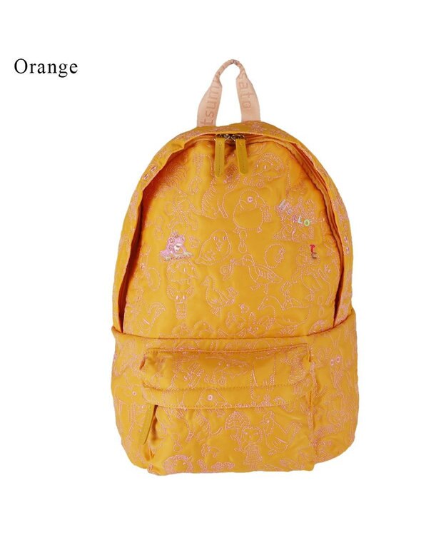tsumori chisato CARRY 森のどうぶつ刺繍 バックパック/リュック オレンジ