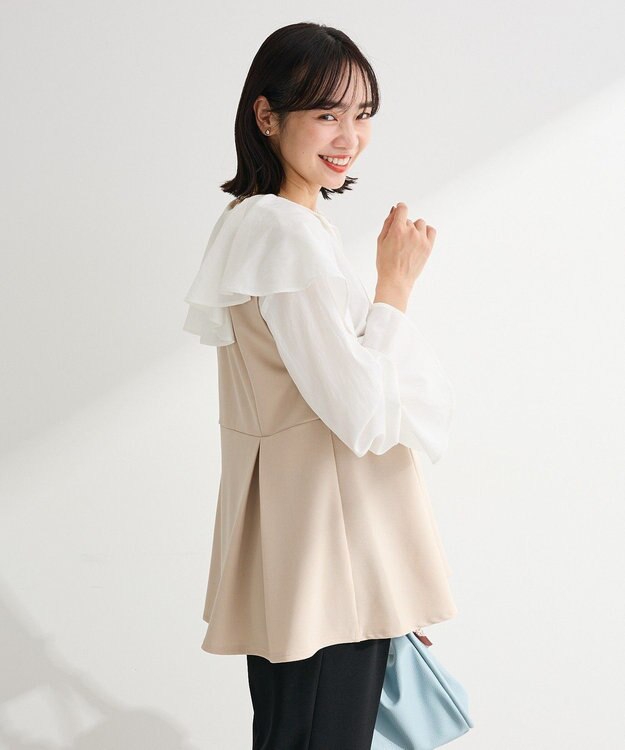 Green Parks ラッフルブラウス Off White