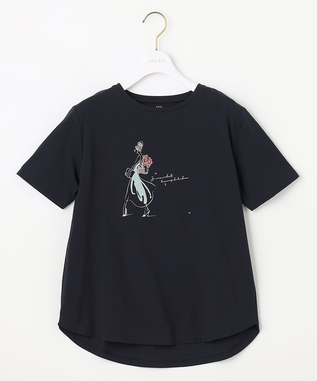 ANY SIS 【JIJI × any SiS】イラスト Tシャツ ネイビー