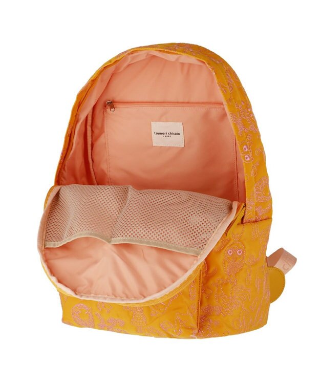 tsumori chisato CARRY 森のどうぶつ刺繍 バックパック/リュック オレンジ