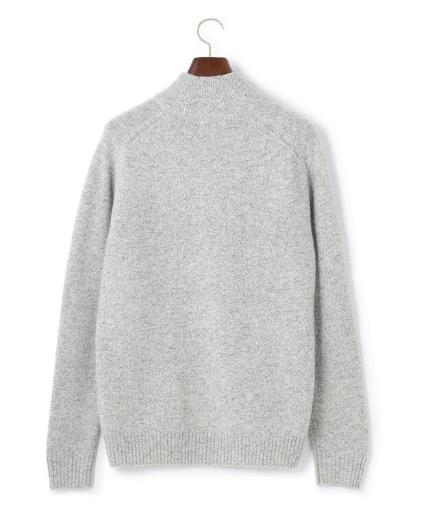 J.PRESS MEN 【Cash Lamb's Wool】ケーブルハーフジップ ニット ライトグレー系
