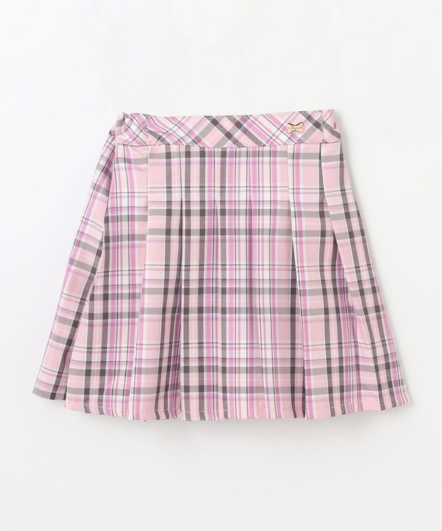 ANY KIDS プリーツ スカパン ピンク×チェック