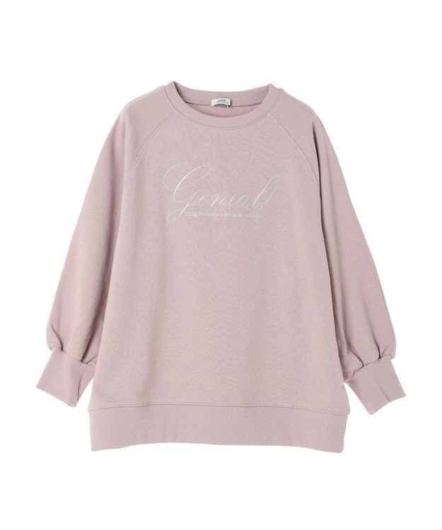 earth music&ecology 裏毛ロゴチュニック Pink Beige