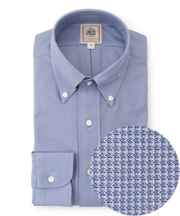 J.PRESS MEN 【吸水速乾 / UVケア / 高通気性】【SMART TECH】ハウンドトゥース ジャージーシャツ ネイビー系8