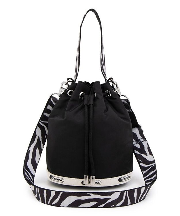 LeSportsac DRAWSTRING BUCKET XBODY/ノワールゼブラ ノワールゼブラ