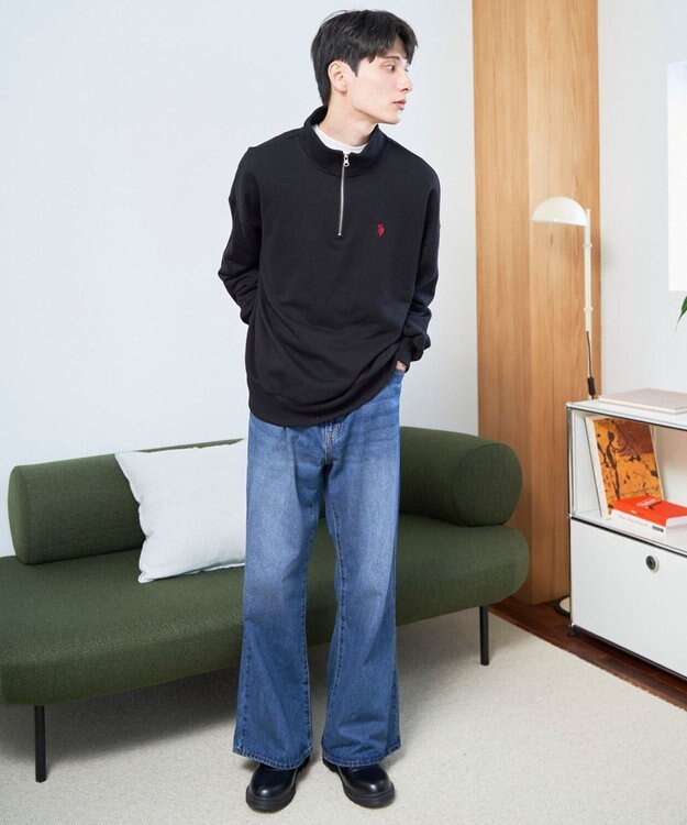 WEGO 【ユニセックス着用ITEM】別注　U.S POLO ASSN.　ハーフZIPPO ブラック