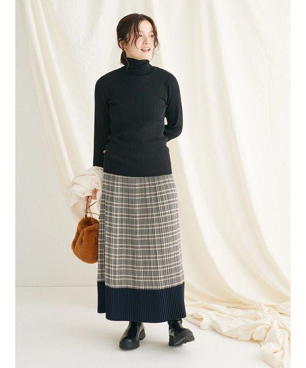 CRAFT STANDARD BOUTIQUE ウォッシャブルリブタートルニットプルオーバー Black