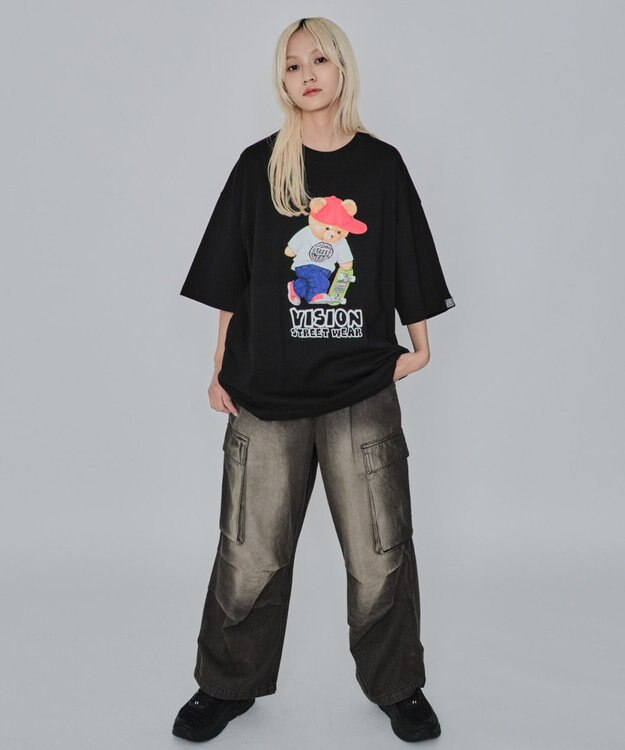 WEGO 【ユニセックス着用ITEM/MLサイズ展開】別注VISIONベアグラフィックT（SS） ブラック