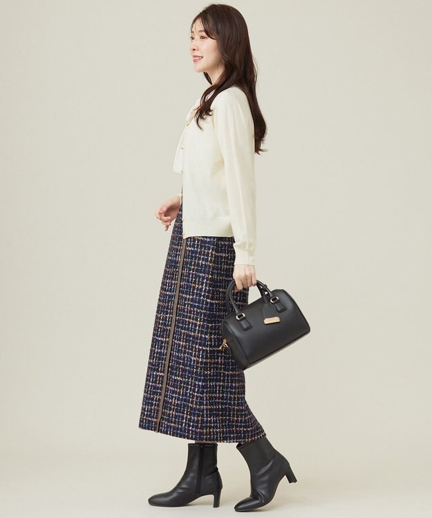 ANY SIS 【25周年記念】ビットポイントツイーディ スカート ネイビー系チェック