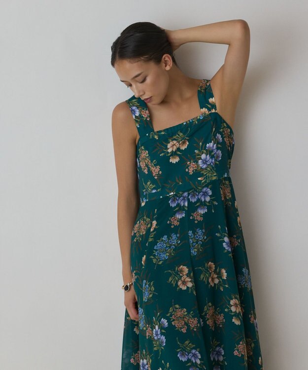 GRACE CONTINENTAL プリントセットアップワンピース グリーン