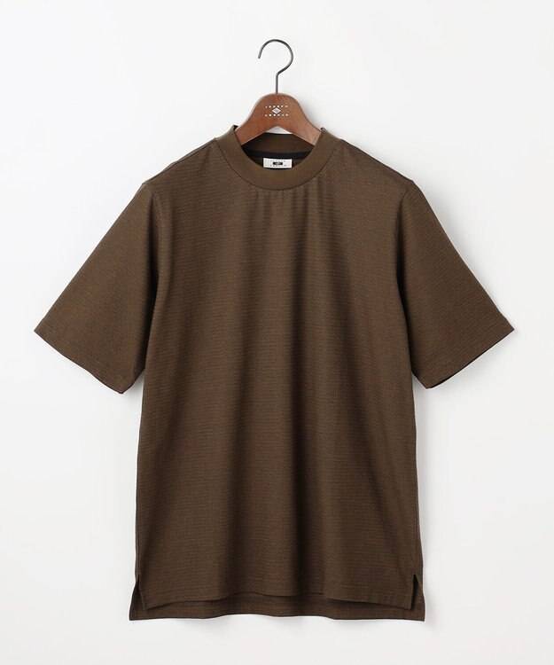 JOSEPH ABBOUD 【オリジナルジャージ生地/サラリ清涼/上質感】コンパクトブロックリンクス ドレス Ｔシャツ ダークブラウン系
