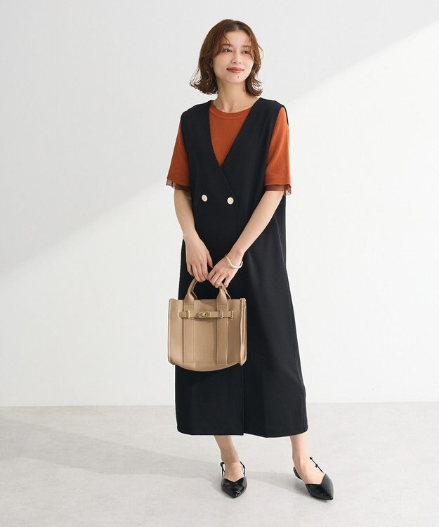 Green Parks ジャケット風ジャンパースカート Black