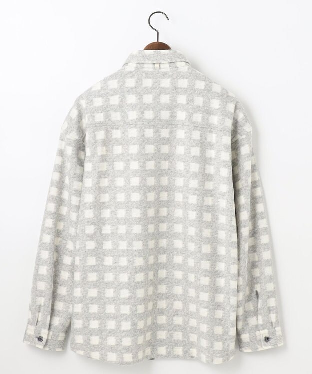 JOSEPH ABBOUD MOUNTAIN 【SPACE／UNISEX】フランネルジャージーチェック シャツ ライトグレー系3