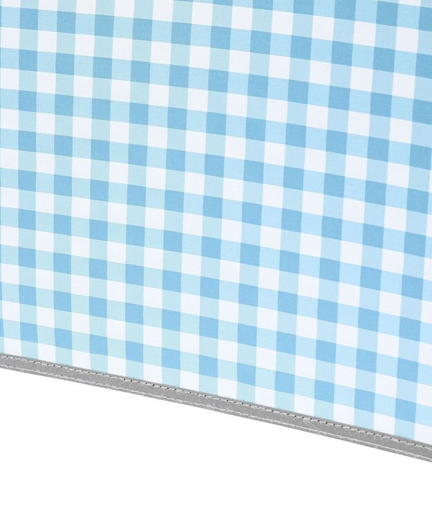 MOONBAT 【キッズ】晴雨兼用日傘 長傘 ギンガムチェック 裾リフレクター 50cm 遮光 遮熱 UV サックスブルー