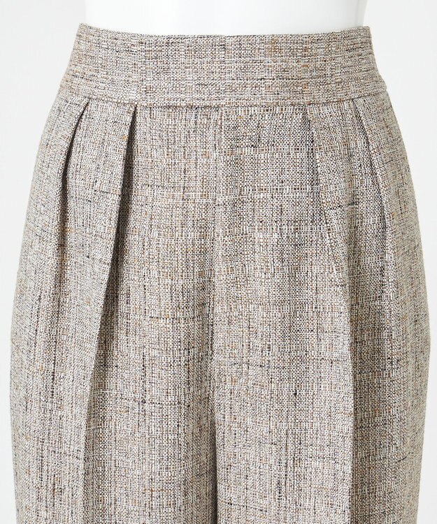 23区 S 【エステータ】リネンミックスツイード ワイドシルエットパンツ キャメル系