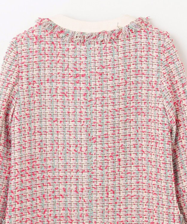 GRACE CONTINENTAL フリンジツイードジャケット ピンク