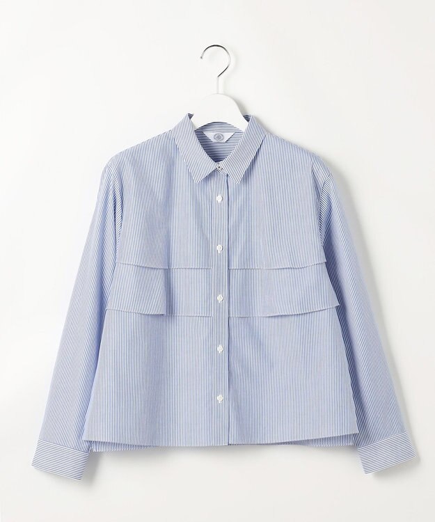J.PRESS LADIES 【WEB限定カラーあり】COTTON TEX ブラウス ブルーストライプ系