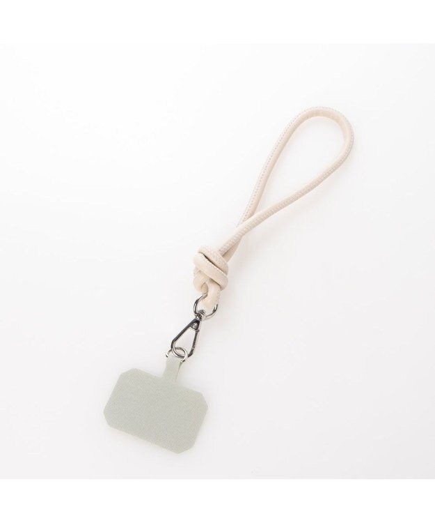 UNBILLION cachecache ハートポーチ付きボールチェーンモバイルストラップ アイボリー