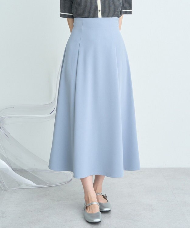 earth music&ecology ウエストリボンフレアスカート Sax