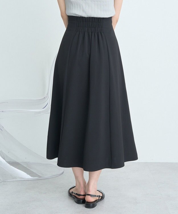 earth music&ecology ウエストリボンフレアスカート Black
