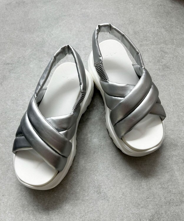 WEGO パテッドクロス厚底サンダル シルバー