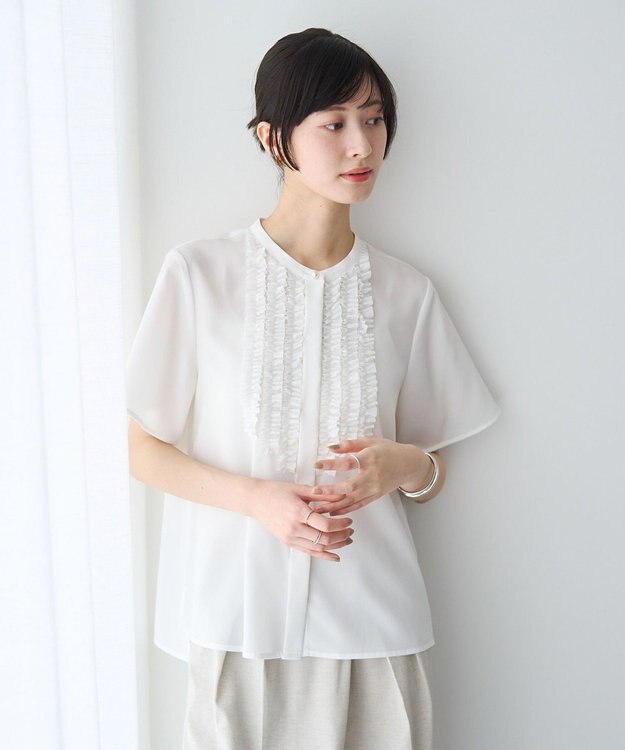 YECCA VECCA フリルデザインブラウス Off White