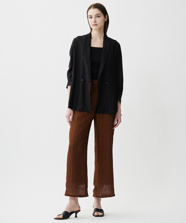 ICB 【接触冷感・速乾・洗える】 リヨセルシアー ジャケット ブラックストライプ系