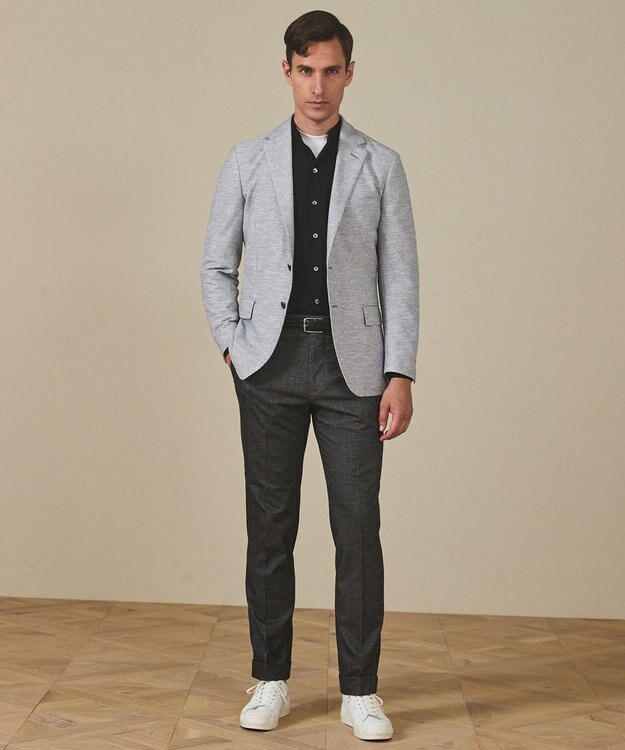 GOTAIRIKU 仕事で着られる綿100%【クルー以上モック未満】カバーネック DRESS Tシャツ(26年モデル) ホワイト系