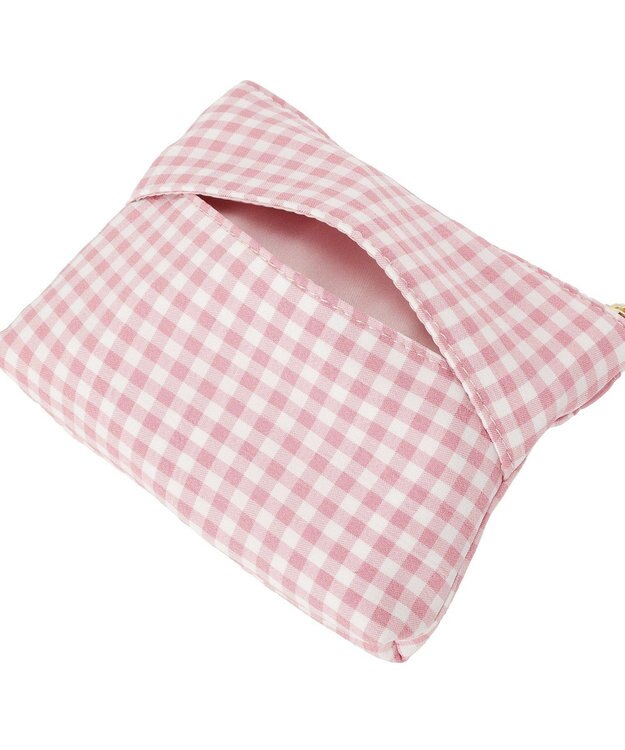 Maison de FLEUR ギンガムチェックスクエアポーチ Pink