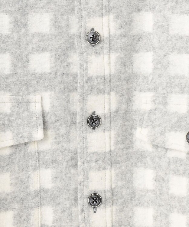 JOSEPH ABBOUD MOUNTAIN 【SPACE／UNISEX】フランネルジャージーチェック シャツ ライトグレー系3