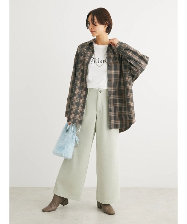 Green Parks ・モヘアライクニットリボンバッグ Light Blue