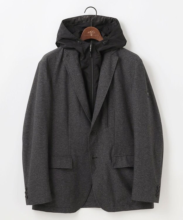 JOSEPH ABBOUD MOUNTAIN 【フードが外せる】メランジハイパワー2wayストレッチ ジャケット グレー系