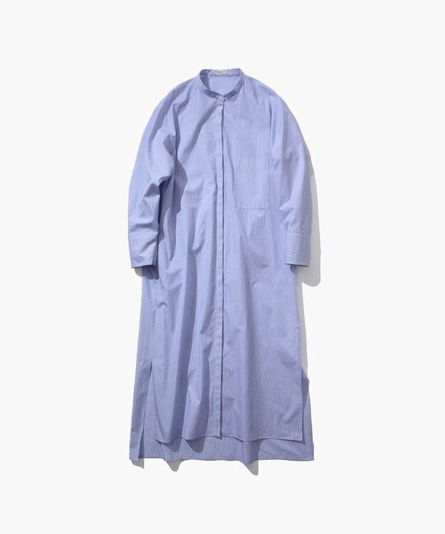 ATON GIZA STRIPE | バンドカラードレス SAX STRIPE